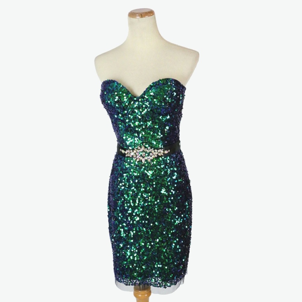 NWT Mac Duggal Genuine Sweetheart Sequins Beaded - Picture 1 of 8